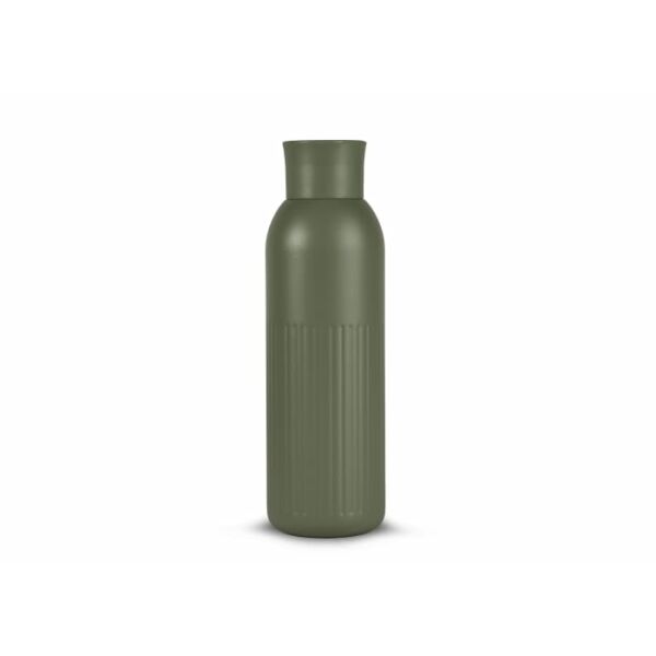 Sagaform Tekla Push stalen fles met druk dop gerecycled) 500 ml - Dried Green Sagaform Tekla Push stalen fles met druk dop gerecycled) 500 ml - Dried Green