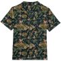 Ecologisch herenoverhemd met Hawaïaanse print navy paradise bird XS