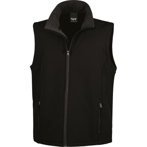 Core Printable Softshell Bodywarmer Black / Black 4XL Core Printable Softshell Bodywarmer Black / Black 4XL