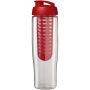 H2O Active® Tempo 700 ml sportfles en infuser met flipcapdeksel - Transparant/Rood