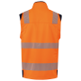 Gerecycled softshelljack met afneembare mouwen Hi Viz Orange / Navy XS