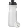 Baseline® Plus 650 ml sportfles met shaker bal - Zwart/Frosted transparant