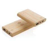 Bamboe 8.000 mAh 5W draadloze powerbank, bruin