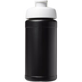 Baseline® Plus 500 ml sportfles met flipcapdeksel - Zwart/Wit