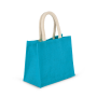Shopper van jutecanvas - middelgroot model Turquoise One Size