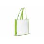 Schoudertas non-woven 75g/m² - Wit / Lichtgroen