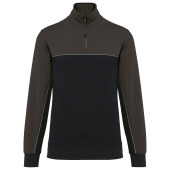 Ecologische uniseks sweater met ritskraag Black / Dark Grey 5XL