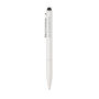 Kymi RCS-gecertificeerde gerecycled aluminium pen met stylus, wit