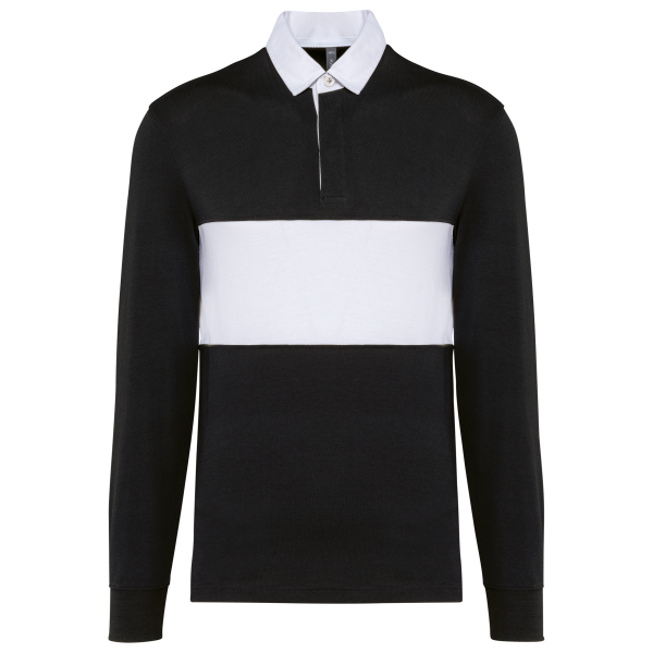 Rugbypolo met lange mouwen Black / White M Rugbypolo met lange mouwen Black / White M