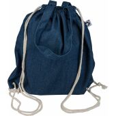Gerecycled denim trekkoordrugtas Dex blauw