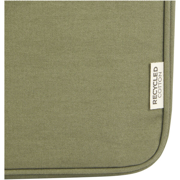 Joey 14 inch GRS gerecyclede canvas laptophoes, 2 l - Olijf Joey 14 inch GRS gerecyclede canvas laptophoes, 2 l - Olijf
