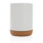 Keramische mok met kurken bodem 280 ml, wit