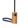 Kaycey 21" AWARE™ RPET Acaciahouten mini auto open paraplu, donkerblauw