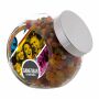 Glazen pot 2 liter, gevuld met snoep Zilver Jelly beans