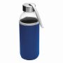 TAKE WELL - Glazen fles kobaltblauw, transparant