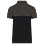 Ecologische uniseks polo met korte mouwen in twee kleuren Black / Dark Grey XS