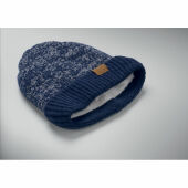 PUNTOS - Gebreide muts met boord - Blauw PUNTOS - Gebreide muts met boord - Blauw