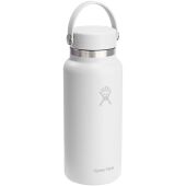 Hydro Flask-waterfles met brede opening, 946 ml, geïsoleerd, van roestvrij staal - Wit