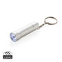 Flash RCS gerecycled aluminium sleutelhanger zaklamp, zilvergrijs