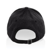 Milo AWARE™ recycled heather 6 paneel cap 200gr, zwart