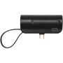 Alnair Type-C powerbank van 5000 mAh 10 W van gerecycled plastic met ingebouwde klapstandaard en 2 in 1 kabel - Zwart Alnair Type-C powerbank van 5000 mAh 10 W van gerecycled plastic met ingebouwde klapstandaard en 2 in 1 kabel - Zwart