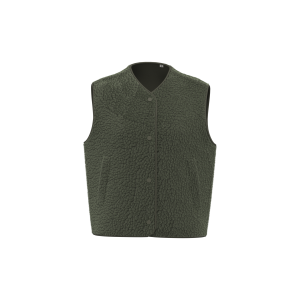 Mouwloos sherpa damesjasje Forest Khaki L Mouwloos sherpa damesjasje Forest Khaki L