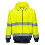 Hi-Vis Tweekleuren Hoody met rits yellow/navy XXL