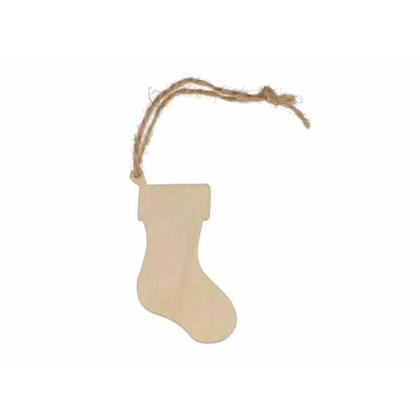 Houten kerstornament kerstsok