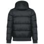Uniseks donsjas met capuchon in gerecycled ripstop black XS