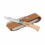 Opinel Inox No 08 zakmes in een riemetui - houtbruin