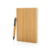 A5 Bamboe notitieboek & pen set, bruin