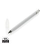 Aluminium inktloze pen met gum, wit