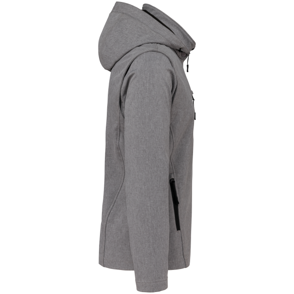 3-laags uniseks softshelljas met afneembare capuchon en mouwen Marl Grey 5XL 3-laags uniseks softshelljas met afneembare capuchon en mouwen Marl Grey 5XL