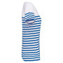 Marine-t-shirt ronde hals Bio dames White / Royal Blue Stripe S