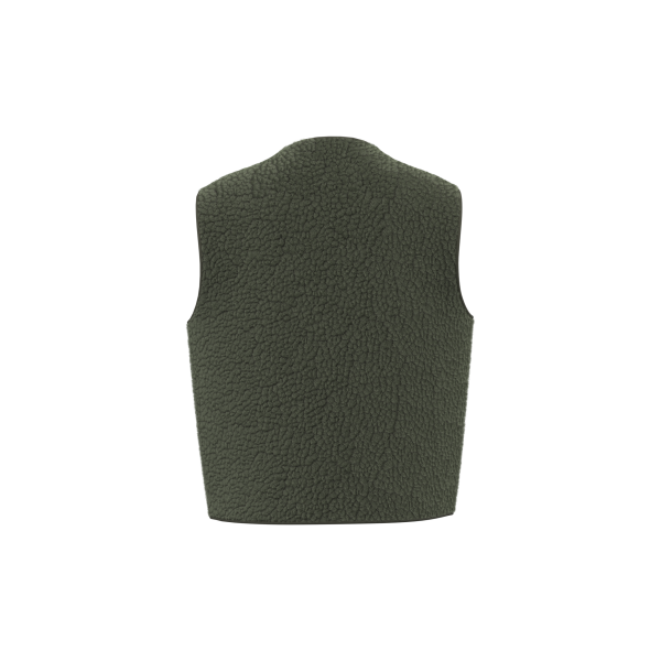 Mouwloos sherpa damesjasje Forest Khaki L Mouwloos sherpa damesjasje Forest Khaki L