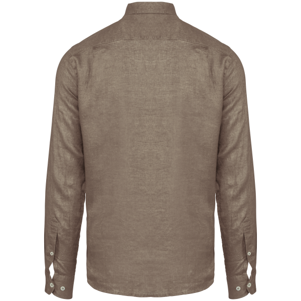 Chemise en lin homme Cream Coffee XS Chemise en lin homme Cream Coffee XS