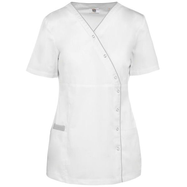 Damesblouse in polykatoen met drukknopen