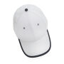 Impact AWARE™ 6 panel 280gr recycled katoen cap met bies, wit