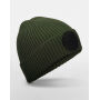 Circular Fashion Patch Beanie - Olive Green/Black - One Size