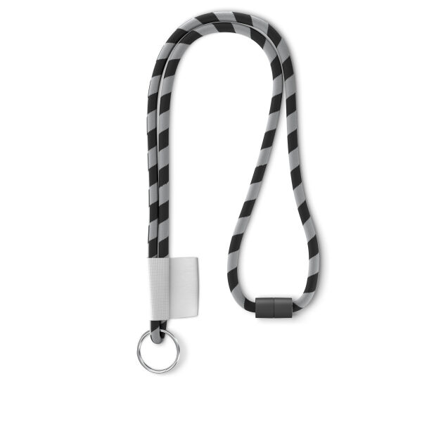 Polyester 2-kleurige koord-lanyard met full color label Polyester 2-kleurige koord-lanyard met full color label