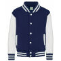 Just Hoods - Kids´ Varsity Jacket oxford navy / white 3-4 Y