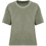 Ecologisch badstof dames T-shirt Almond Green XL