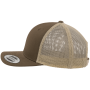 Tweekleurige Retro Truckerpet Mossgreen / Khaki One Size