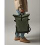 Block Roll-Top Backpack - Black/Black - One Size