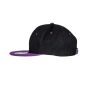 BRONX ORIGINAL FLAT PEAK SNAP BACK DUAL COLOUR CAP, BLACK/PURPLE, One size, RESULT