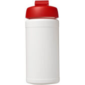 Baseline® Plus 500 ml sportfles met flipcapdeksel - Wit/Rood