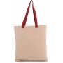 Platte shopper van canvas met contrasterend hengsel Natural / Black One Size Platte shopper van canvas met contrasterend hengsel Natural / Black One Size