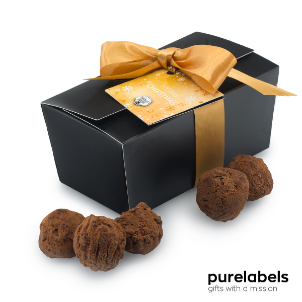 Kerst chocolade | Ambachtelijk creme vanille truffels | Luxe doosje 150g