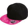 Bronx Glitter Flat Peak Snapback Cap Black / Pink One Size