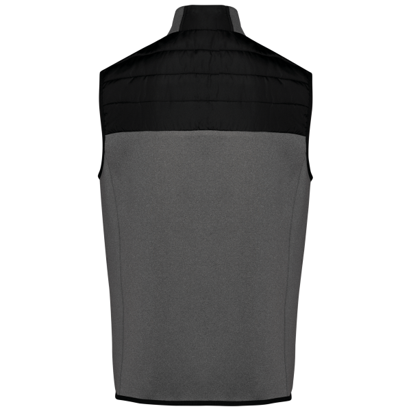 Herenbodywarmer in twee stoffen Black / Dark Grey Heather XS Herenbodywarmer in twee stoffen Black / Dark Grey Heather XS
